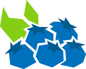 Artistic Geometric Blueberries Vector Illustration