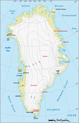Vector map of the autonomous state of Greenland - obrazy, fototapety, plakaty