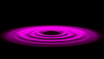 黒い背景にピンク色の光の波紋