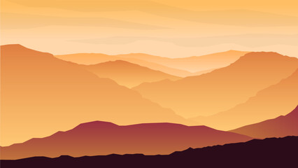 Natural Landscape With Twilight View On the Mountains
