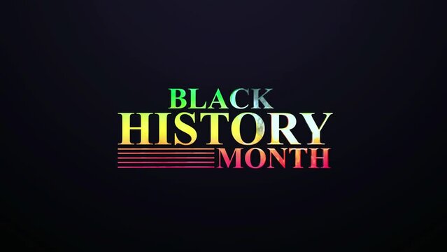Black history month logo animation video, Black history month monogram motion graphics video, Black history month hologram animation