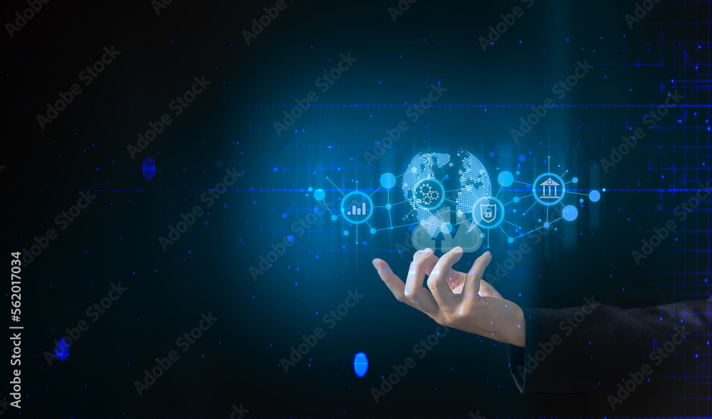 Poster digital transformation change management, internet of things (iot), new technology big data and busi