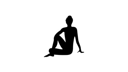Half Pose of the King of Pisces Yoga silhouette