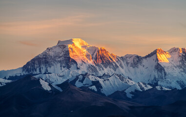 Makalu Peak and Kanchenjunga of Himalaya mountains in Shigatse city Tibet Autonomous Region, China.  