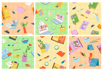 Decorative pattern design set with planning elements