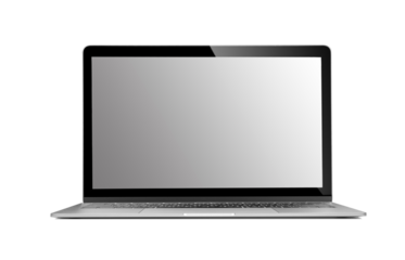 Isolated laptop with empty space on transparent png