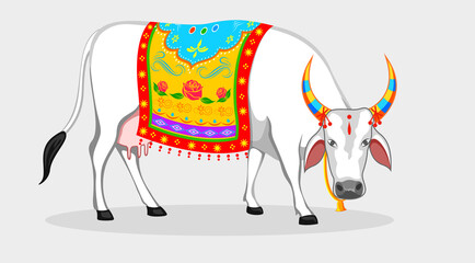 COW WITH BEAUTIFUL DECORATION