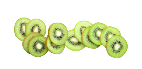 Slice of kiwi fruit isolated on transparent png