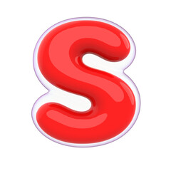 3D Letter S Red With Generative AI