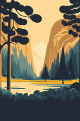 el capitan yosemite national park Sierra nevada of central california poster - obrazy, fototapety, plakaty