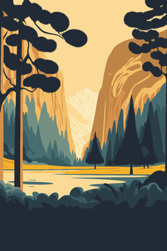 el capitan yosemite national park Sierra nevada of central california poster