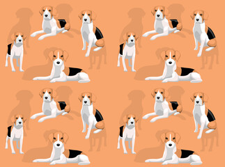 Dog Harrier Cartoon Character Seamless Wallpaper Background