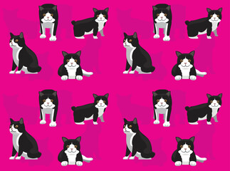 Cat Manx Cartoon Character Seamless Wallpaper Background
