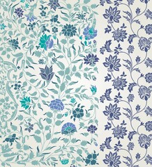 wedding card design, traditional paisley floral pattern , royal India	