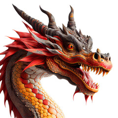  Chinese dragon made of gold represents prosperity and good fortune. Chinese New Year concept with clipping path