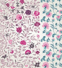 Obraz premium wedding card design, traditional paisley floral pattern , royal India 