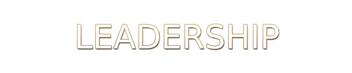 leadership golden typography banner on transparent background