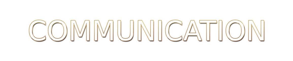 communication golden typography banner on transparent background