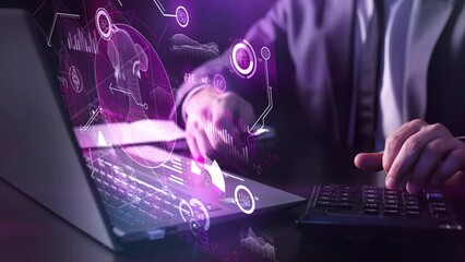 Working on a virtual panel with data on the NFT project. - Powered by Adobe