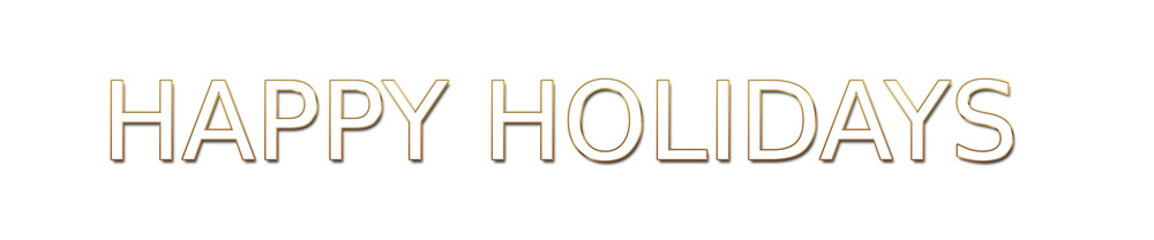 happy holidays golden typography banner on transparent background