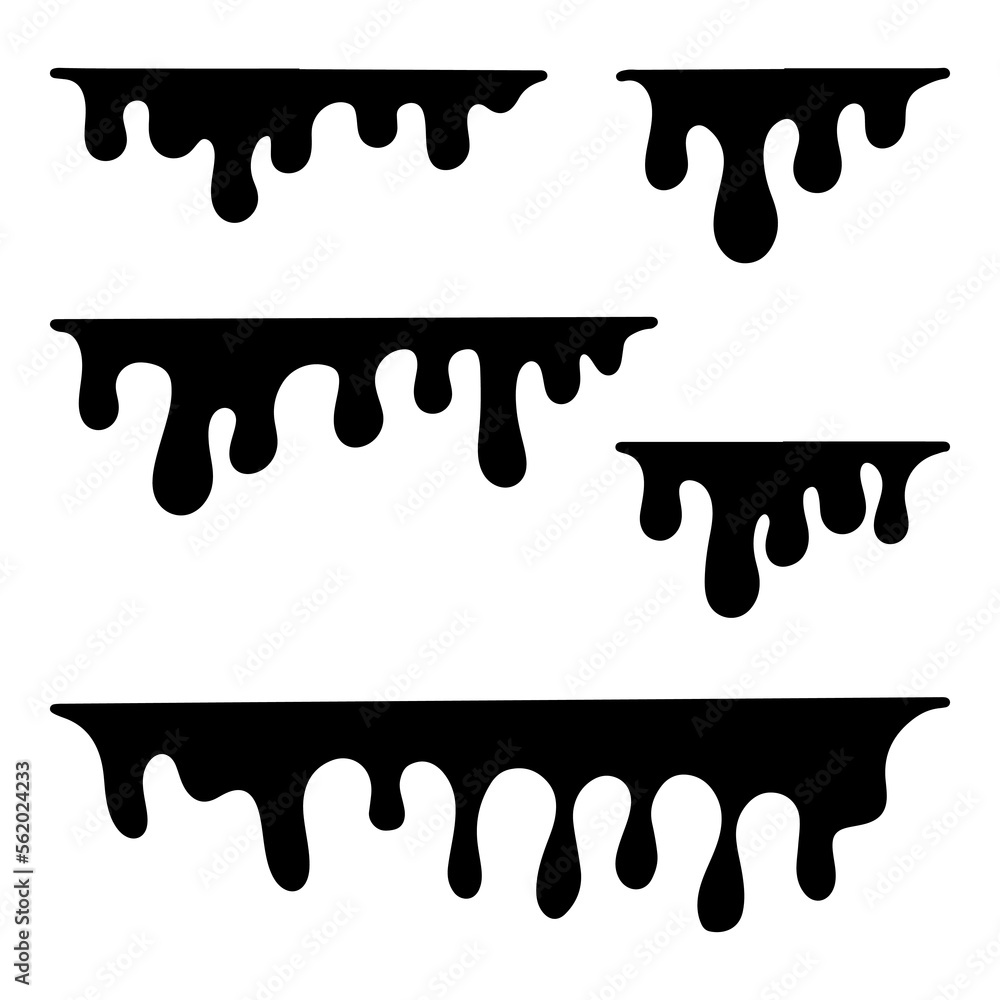 Wall mural Doodle sketch style of Hand drawn Dripping liquid vector illustration. - Wall murals