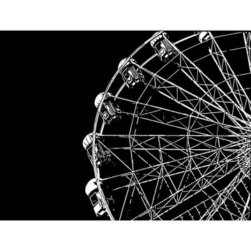 Ferris wheel vector image black background white object illustration half visible