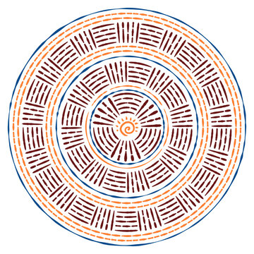 Colourful ethnic style vector mandala pattern on a white background