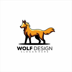 vector vector logo wolf design mascot style
