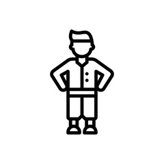 Black line icon for child