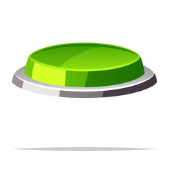 Green push button vector isolated illustration