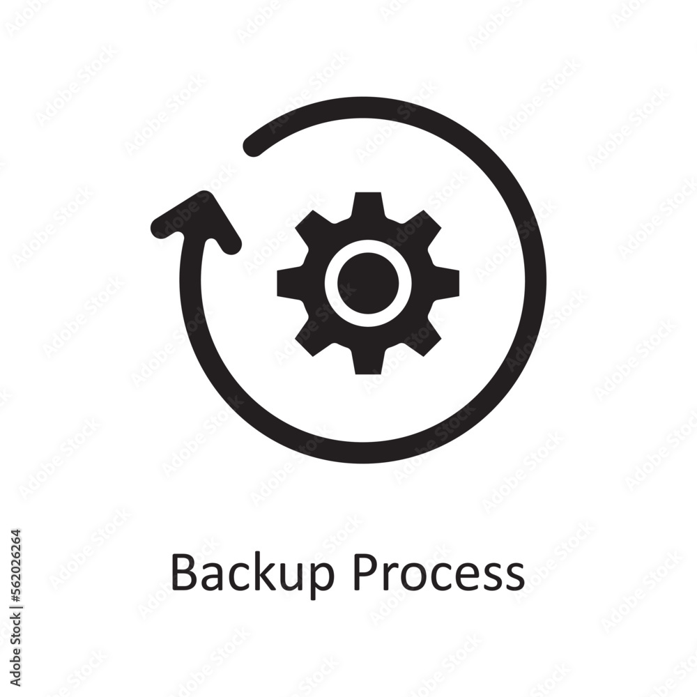 Poster backup process vector solid icon design illustration. product management symbol on white background 