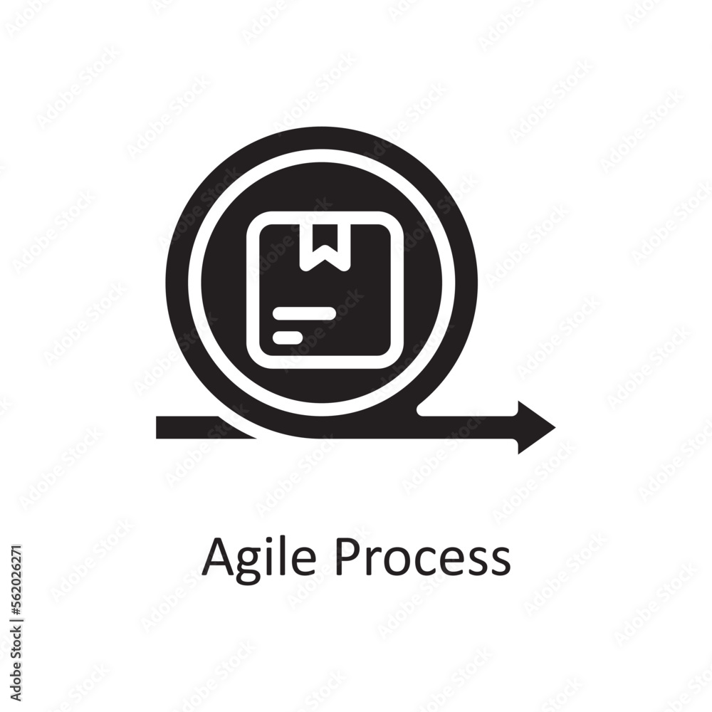 Poster agile process vector solid icon design illustration. product management symbol on white background e