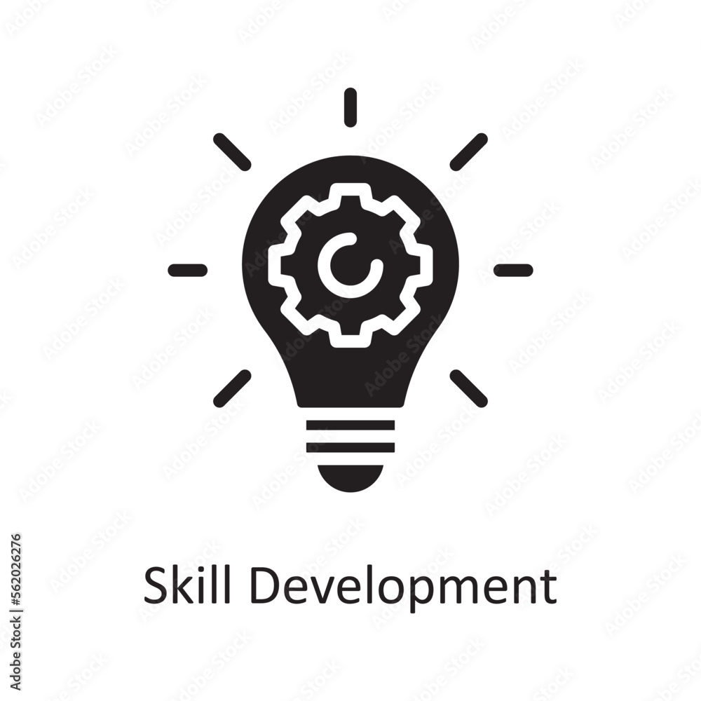 Poster skill development vector solid icon design illustration. product management symbol on white backgrou