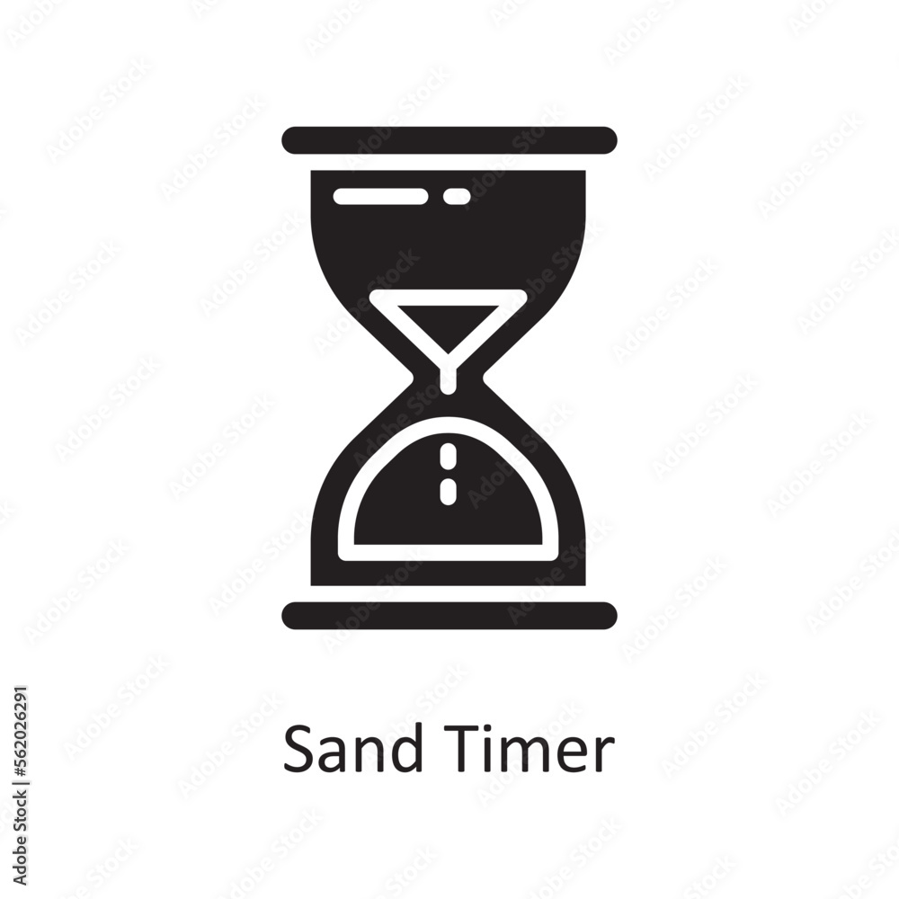 Poster sand timer vector solid icon design illustration. product management symbol on white background eps 