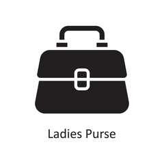 Ladies Purse Vector Solid Icon Design illustration. Product Management Symbol on White background EPS 10 File