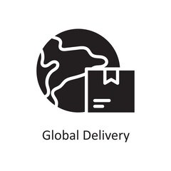 Global Delivery Vector Solid Icon Design illustration. Product Management Symbol on White background EPS 10 File