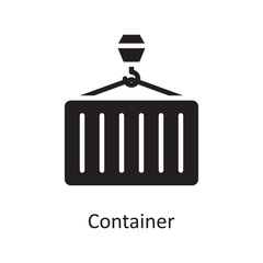 Container  Vector Solid Icon Design illustration. Product Management Symbol on White background EPS 10 File
