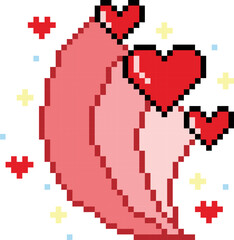 Fototapeta na wymiar Pixel heart vector illustration. heart pixel art.