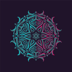 Modern mandala art vector design with a beautiful mix of colors, suitable for all advertising design needs, both for business card designs, banners, brochures and others. EPS format files
