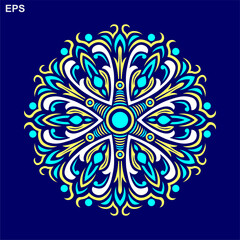 Modern mandala art vector design with a beautiful mix of colors, suitable for all advertising design needs, both for business card designs, banners, brochures and others. EPS format files