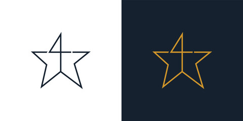 Modern and simple 4 star logo