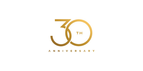 Modern and elegant number 30 logo design - obrazy, fototapety, plakaty