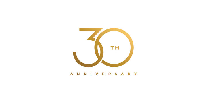 Modern and elegant number 30 logo design