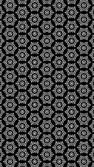 Pattern with shiny flakes black white circular texture geometric symmetric gothic silver