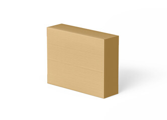 rectangle corrugated cardboard box for kitchenware product packaging isolated on white 3D illustration