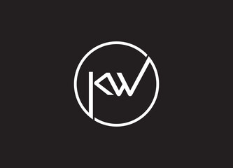 KW  logo design vector template - obrazy, fototapety, plakaty