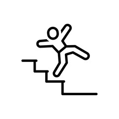 Black line icon for suddenly