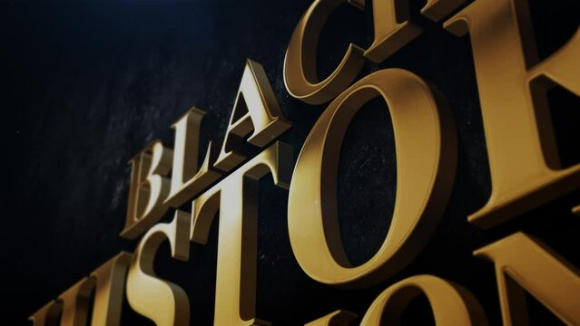 Black history month logo animation video, Black history month 3d golden monogram motion graphics video, Black history month hologram animation