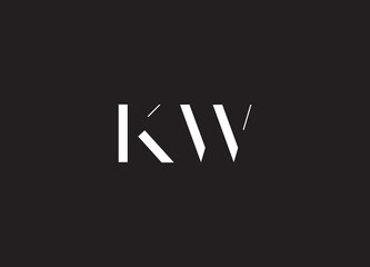 KW  logo design vector template