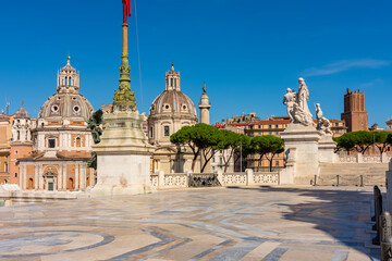 Venice square (Piazza Venezia) and Vittoriano monument in center of Rome, Italy